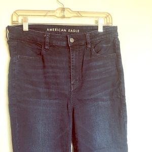 Dark wash high-waisted American Eagle jeans